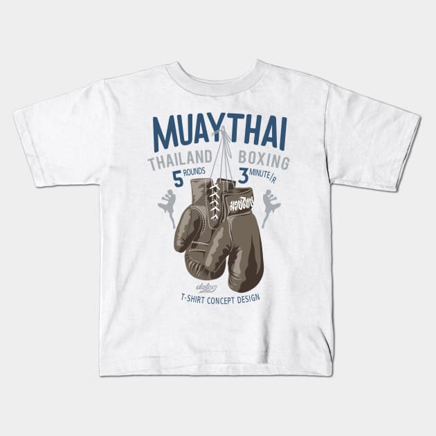Muay Thai - Thailand Boxing Kids T-Shirt by dotdotdotstudio